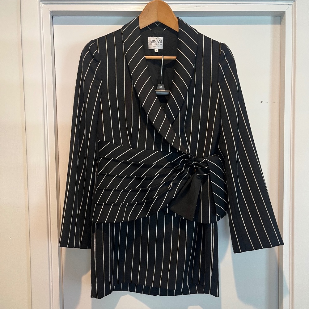 Armani Collezioni Pinstripe Skirt Suit
